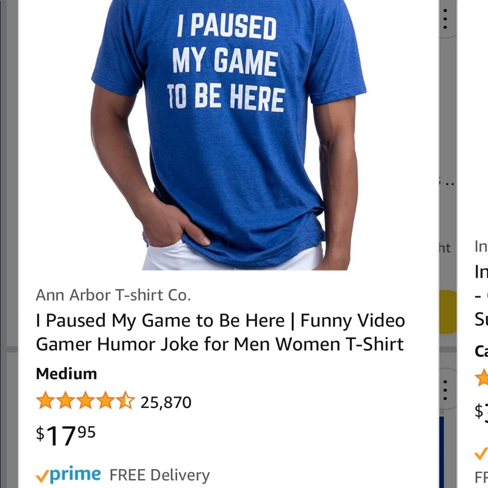 “I Paused My Game To Be Here” Medium Blue shirt for both men and women (used)